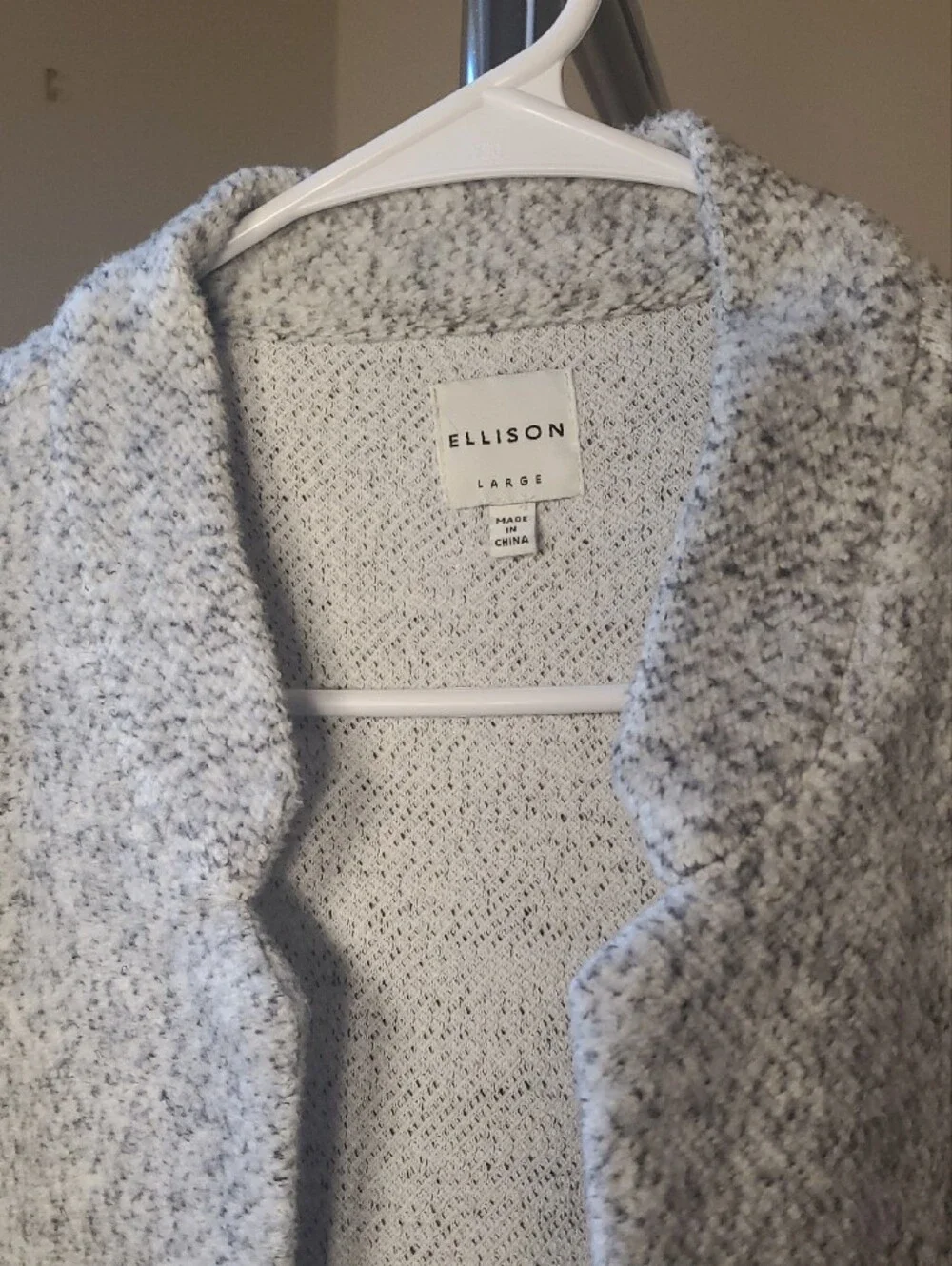 Ellison Gray Marled Open-Front Women's Cardigan with Zip Pockets